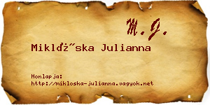 Miklóska Julianna névjegykártya